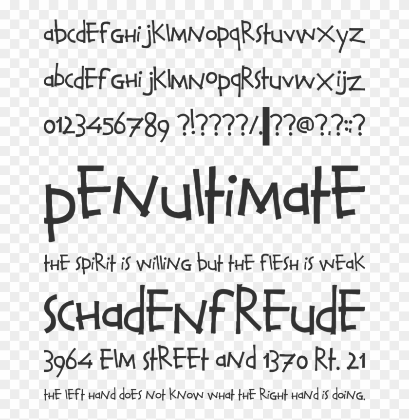 Calvin And Hobbes Font Preview - Calvin And Hobbes Font Clipart #3795095