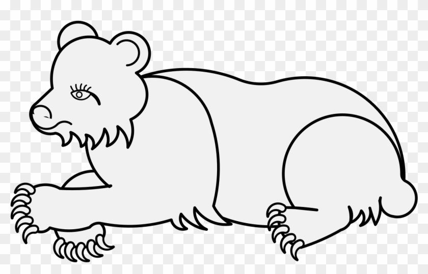 Bear Couchant - Cartoon Clipart