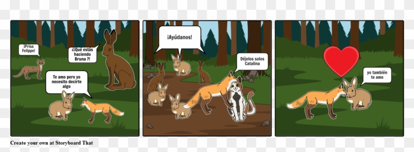 El Zorro Y Conejo - Cartoon Clipart