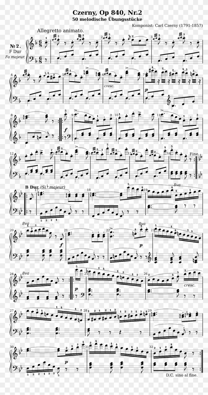 This Free Icons Png Design Of Carl Czerny, Op 840, - Sheet Music Clipart