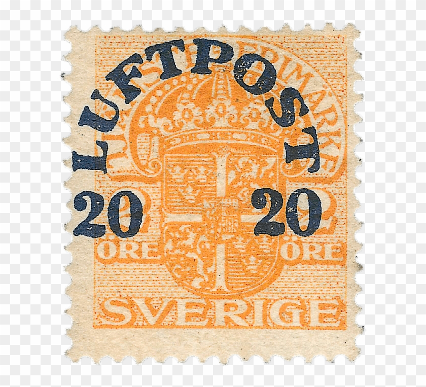 20ö On 2ö Orange Air Post Stamp, - Stamp De Sverige Clipart
