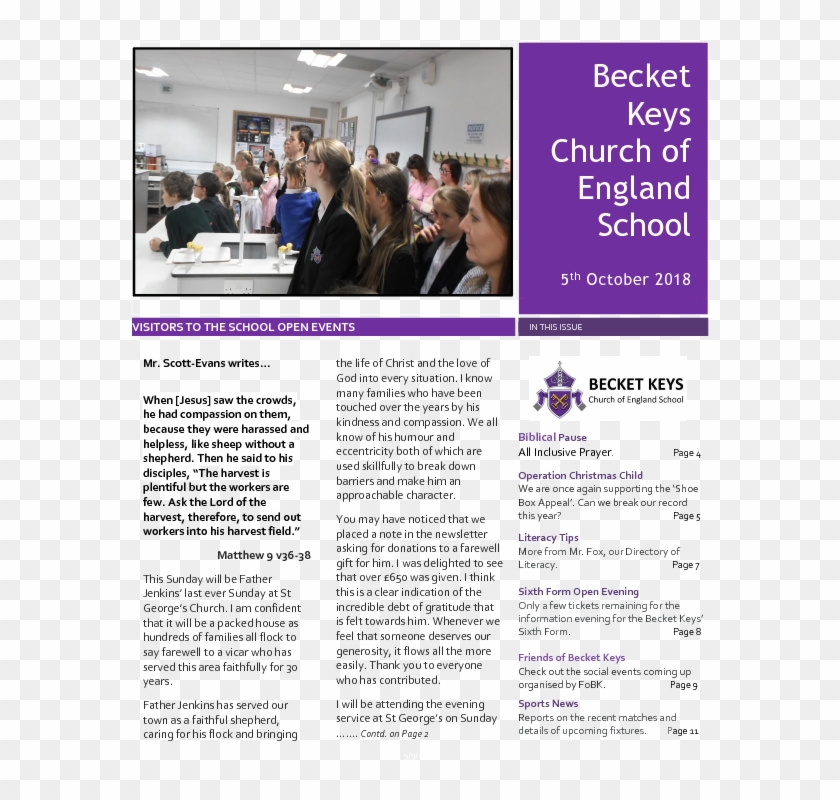 2018 10 05 - Becket Keys Church Of England School Clipart #3797964