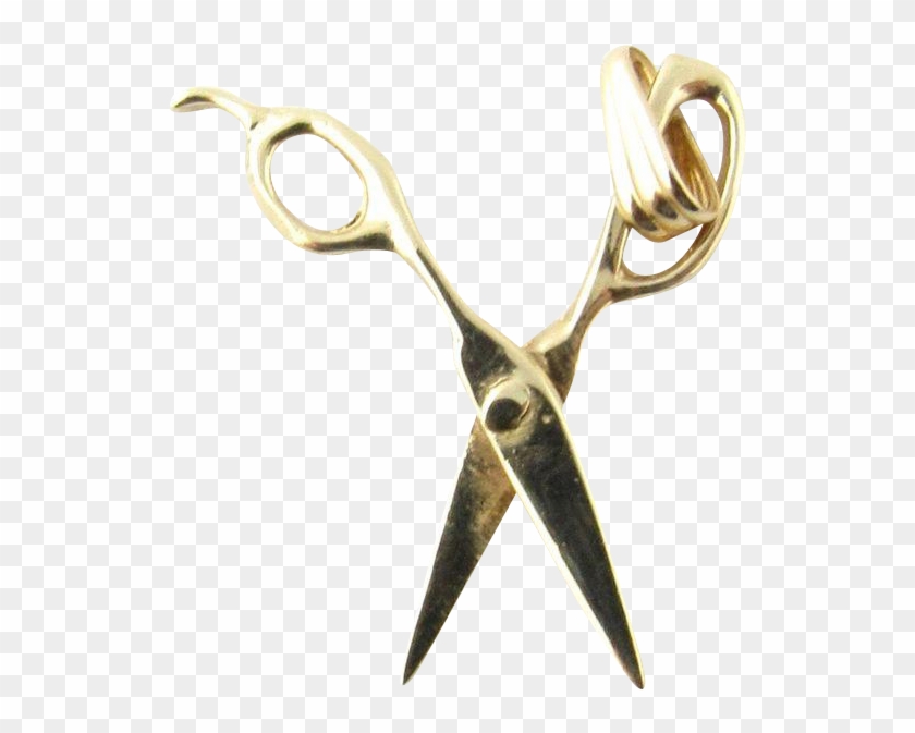 Vintage 14 Karat Yellow Gold Articulated Gold Scissors - Scissors Clipart #3798080