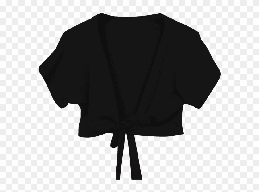 Black One Size Knot Hem Cropped Top Mthacm Fashion - Knot Clipart #3798623