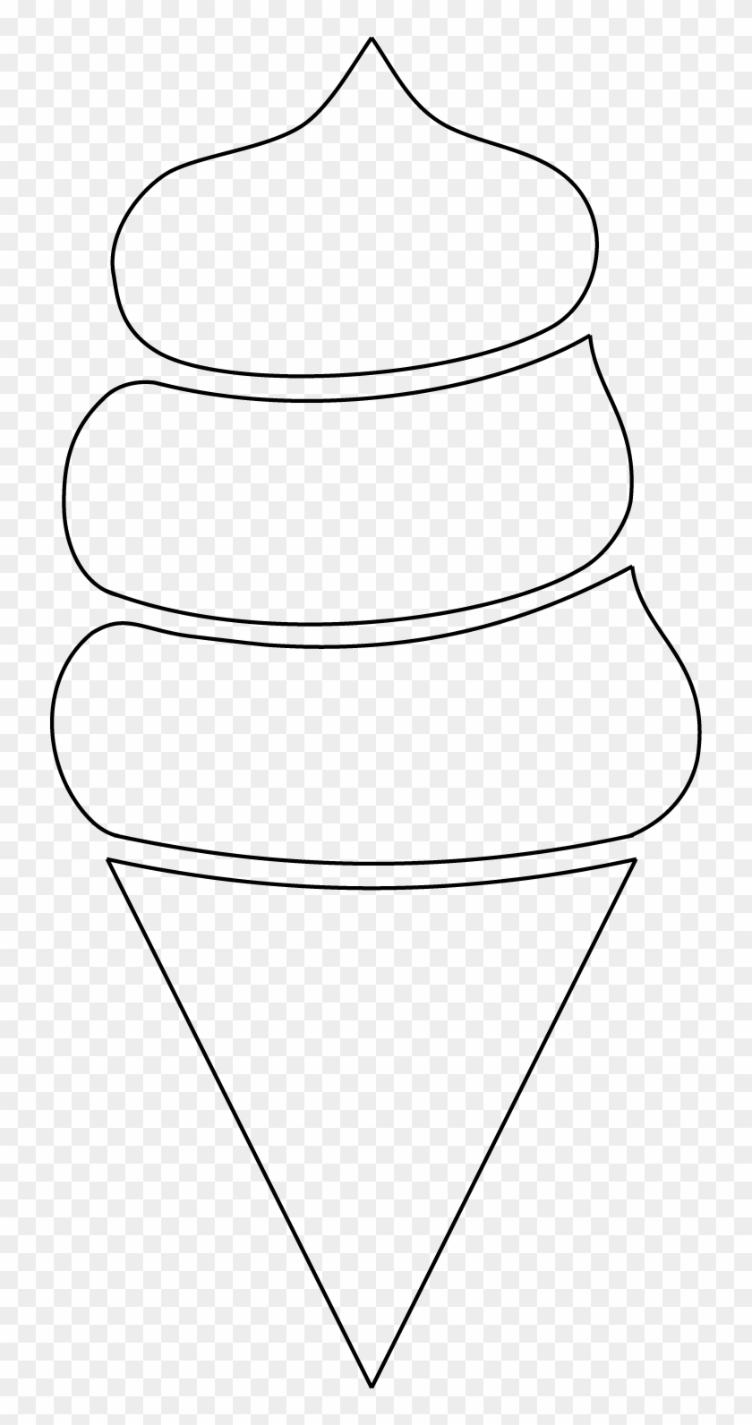 Coussin Crème Glacée - Line Art Clipart #3798658