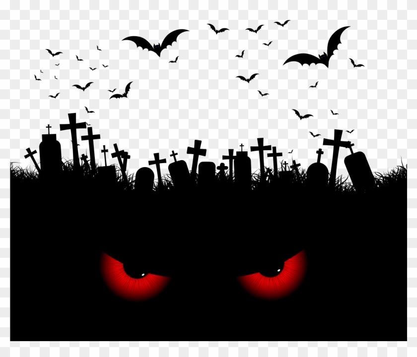Euclidean Halloween Vector Eye Elements Download Hq - Transparent Graveyard Silhouette Png Clipart