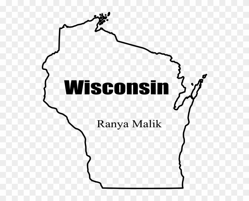 Wisconsin Map Clip Art At Clipart Library - State Of Wisconsin Outline Vector - Png Download