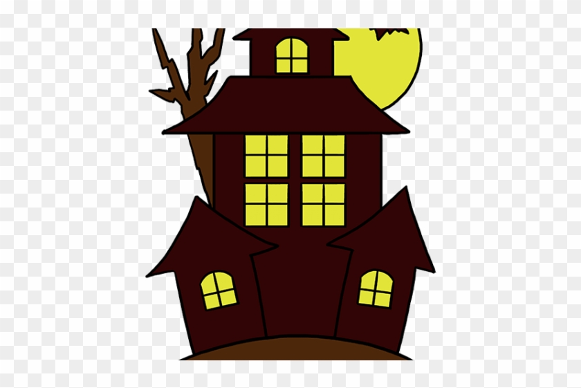 Drawn Haunted House Animated - Cartoon Clipart #3799334