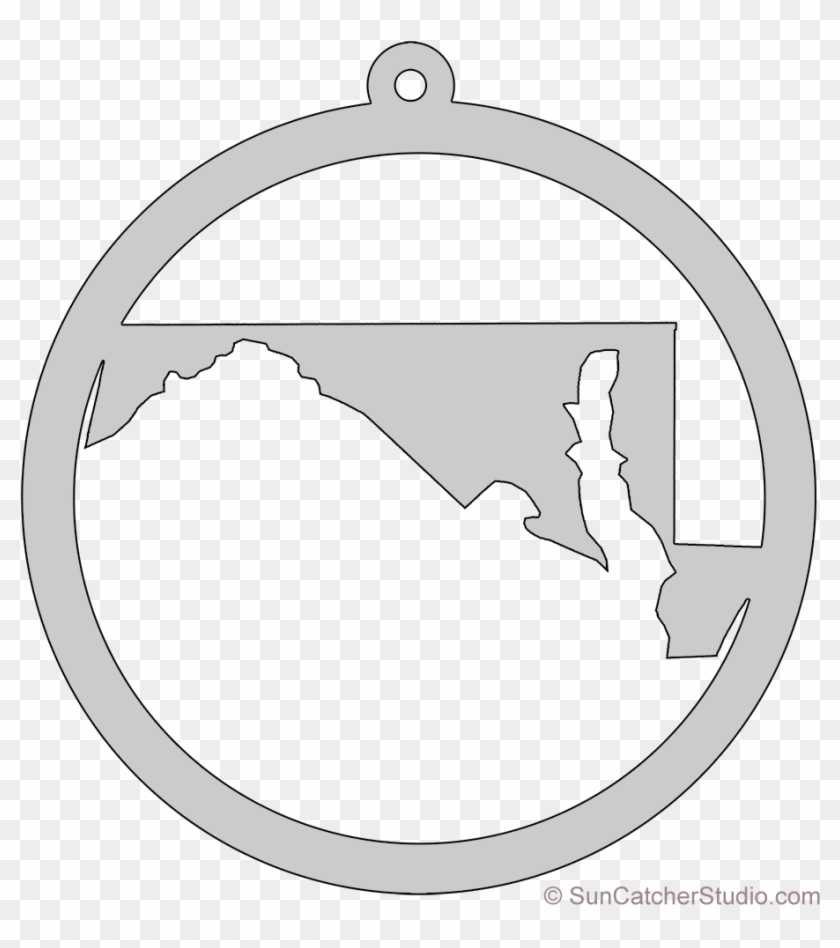 Maryland Map Circle Free Scroll Saw Pattern Shape State - Circle Clipart
