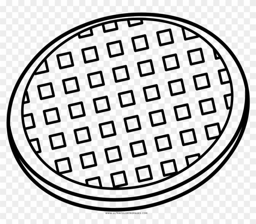 Waffle Coloring Page - Circle Clipart