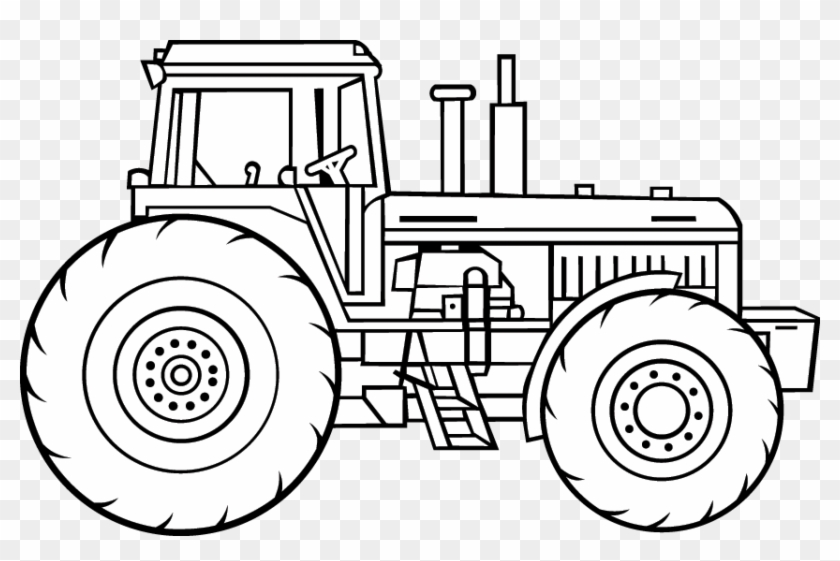 Road And Wheels - Line Drawings Of Tractors Clipart #3799902