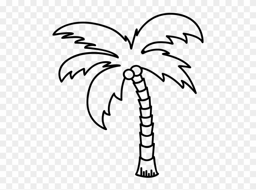 Palm Tree Line Art Clipart