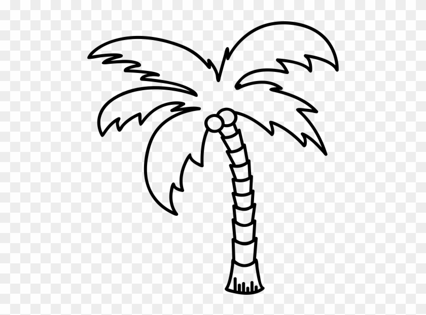 Palm Tree Line Art Clipart #3799948