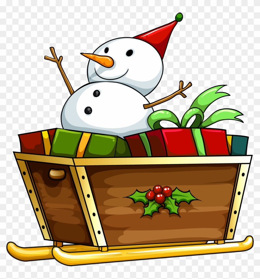 Feast Clipart Grinch - Santa Claus Pulling Sleigh - Png Download #380083
