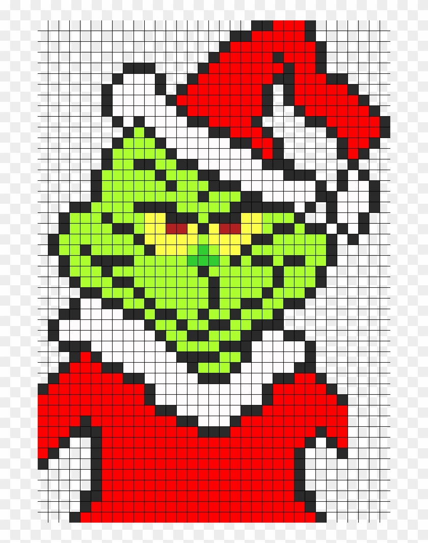 Grinch Pearler Beads - Grinch Perler Bead Pattern Clipart