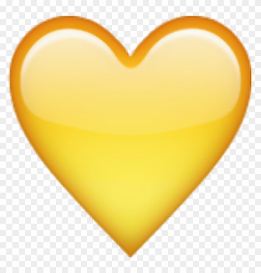 Yellow Tumblr Heart Emoji - Yellow Heart Emoji With Black Background Clipart