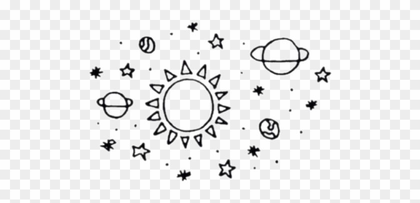 #tumblr #blackandwhite - Stars And Moon Drawing Clipart