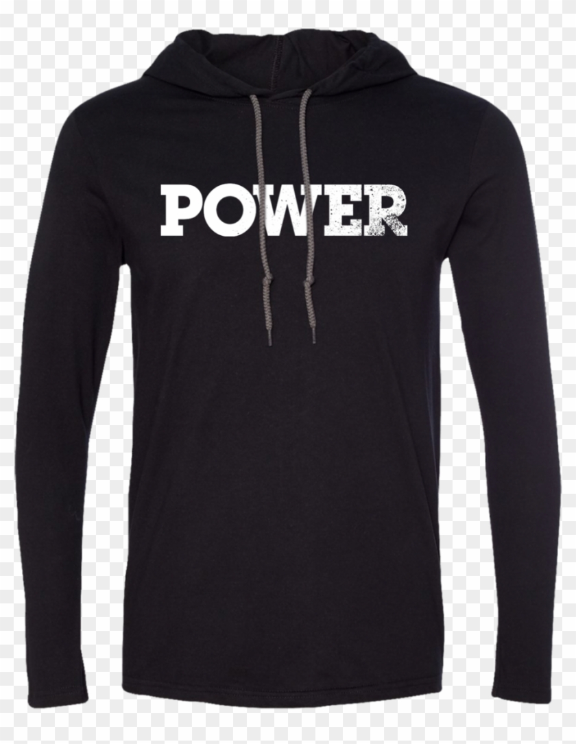 Power White Ls T-shirt Hoodie - Sweater Clipart #381299
