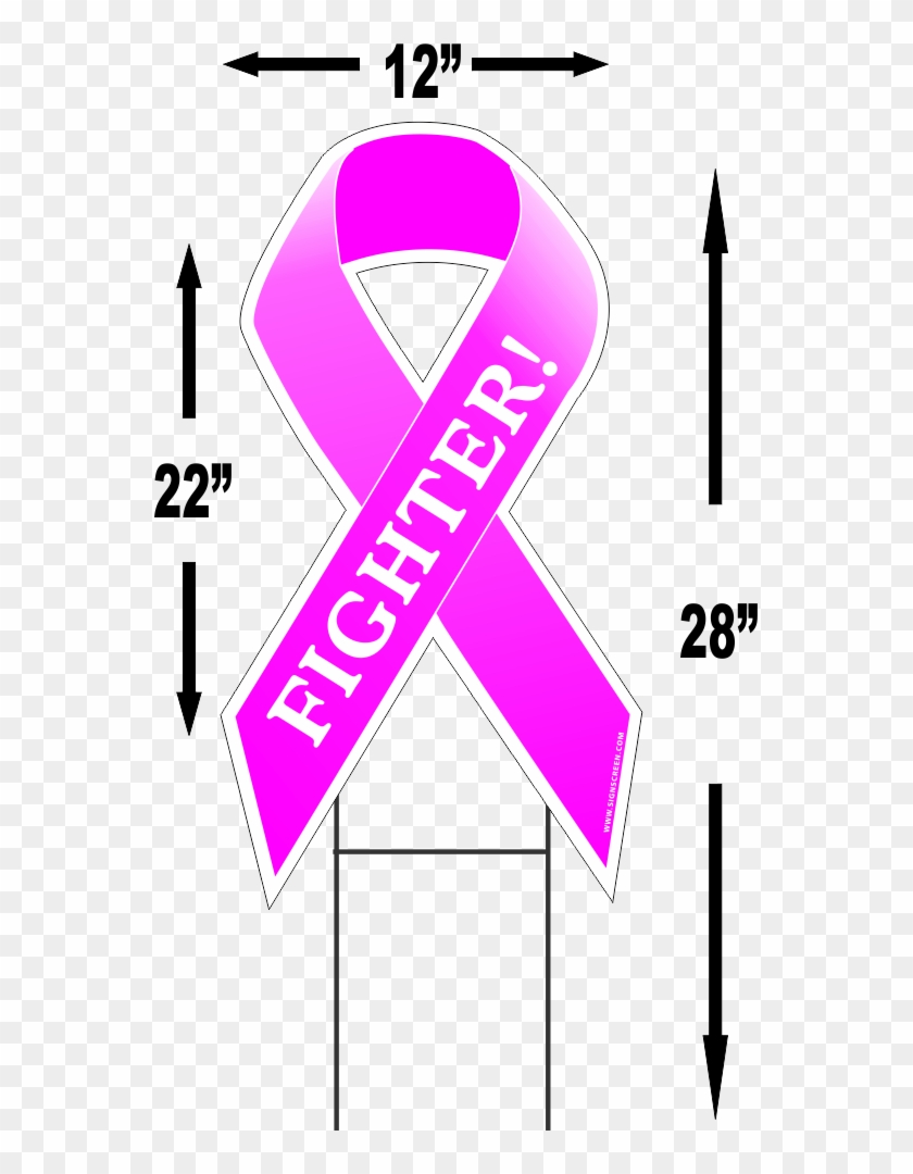 Breast Cancer Fighter Large 22"x 12" Outdoor Ribbon Clipart