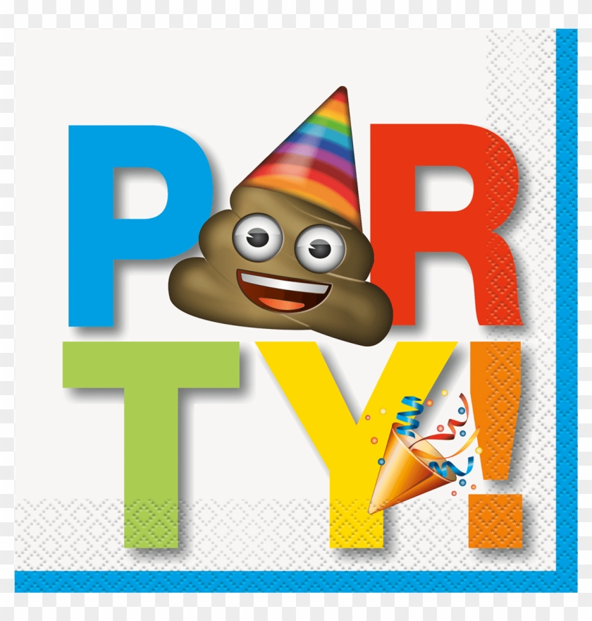 Emoji Napkin - Poop Emoji Emoji Clipart Birthday - Png Download