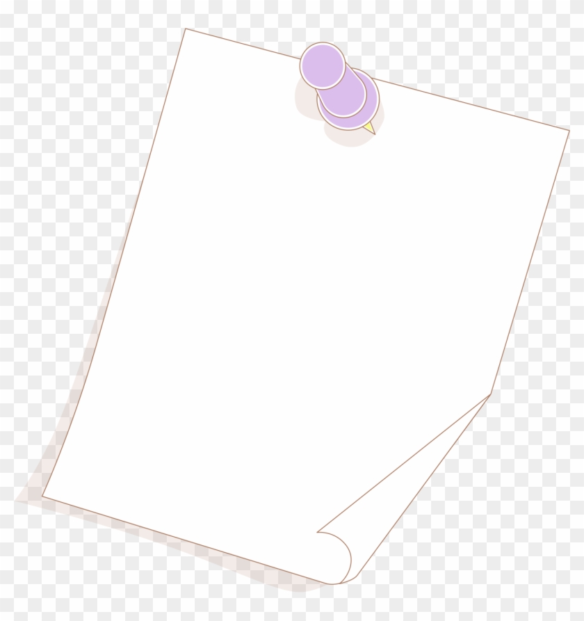 Rectangle White Purple Pushpin - Paper Clipart #381462