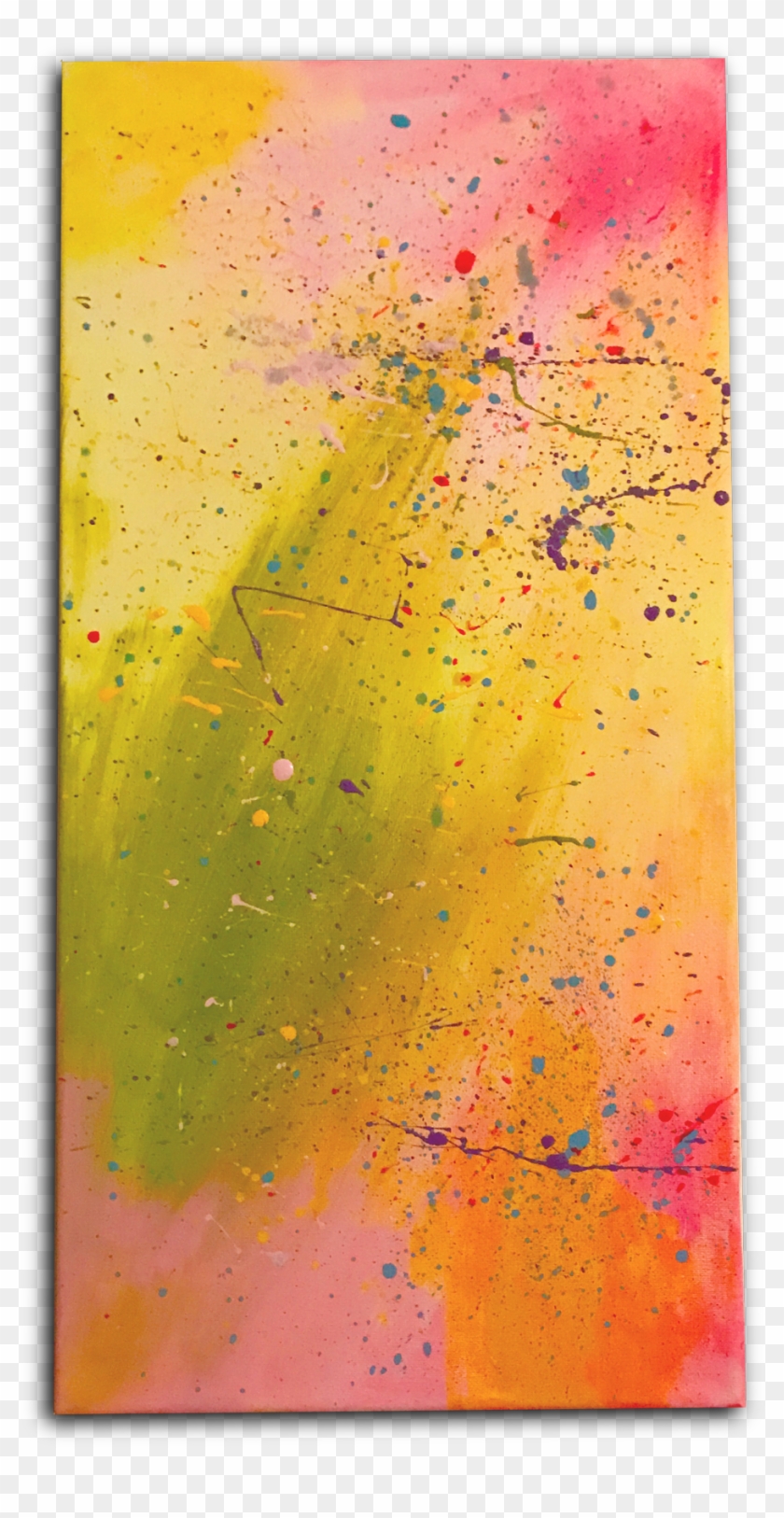 Neon Splatter Paint On Canvas - Painting Clipart