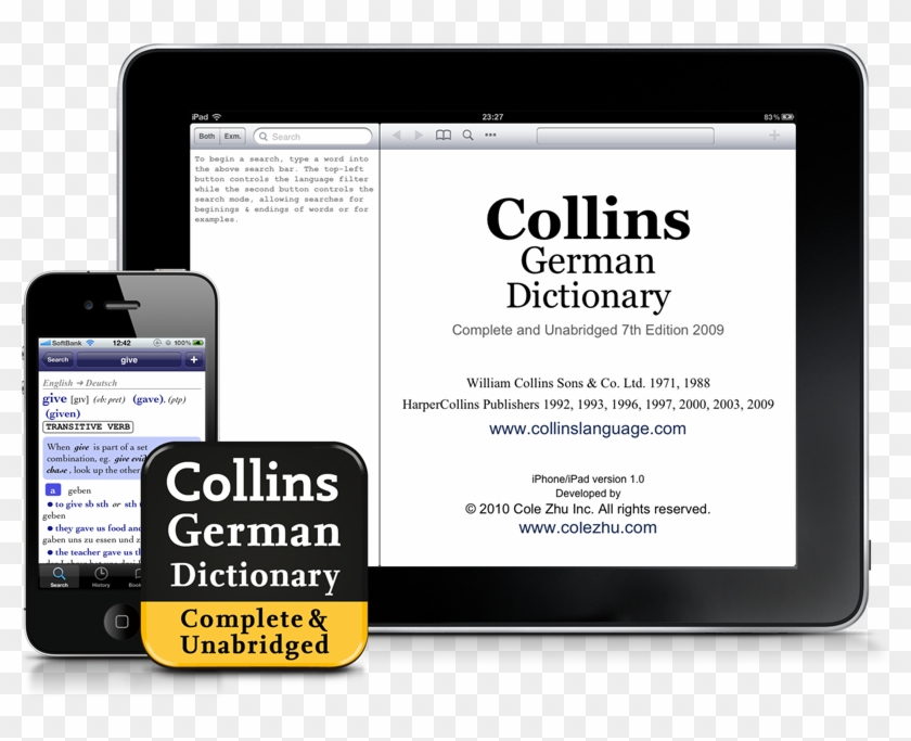 Collins German English Dictionary For Iphone And Ipad - Collins English Dictionary Clipart #384429