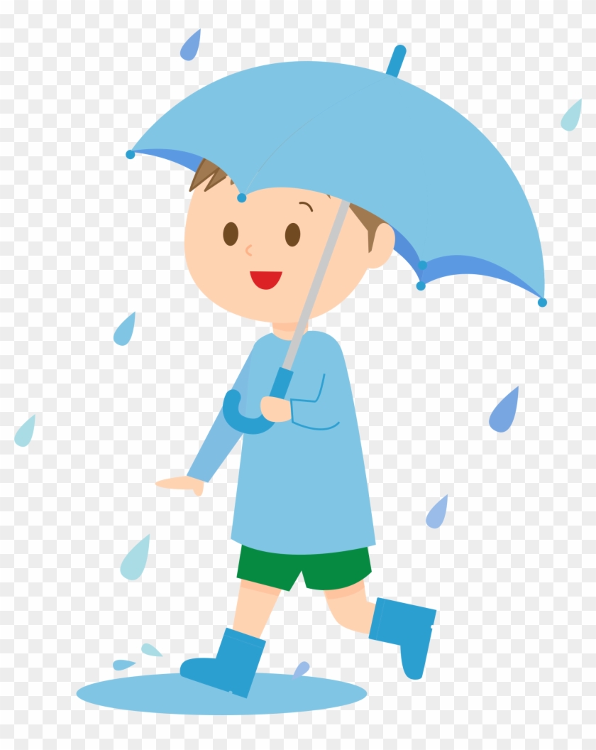 Graphic Library Download With Umbrella Big Image Png - Clipart Boy With Umbrella Transparent Png #384984