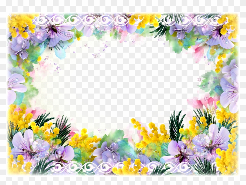 Png Flower Frame Twelve, Ten Flower Frame Png Clipart #385039