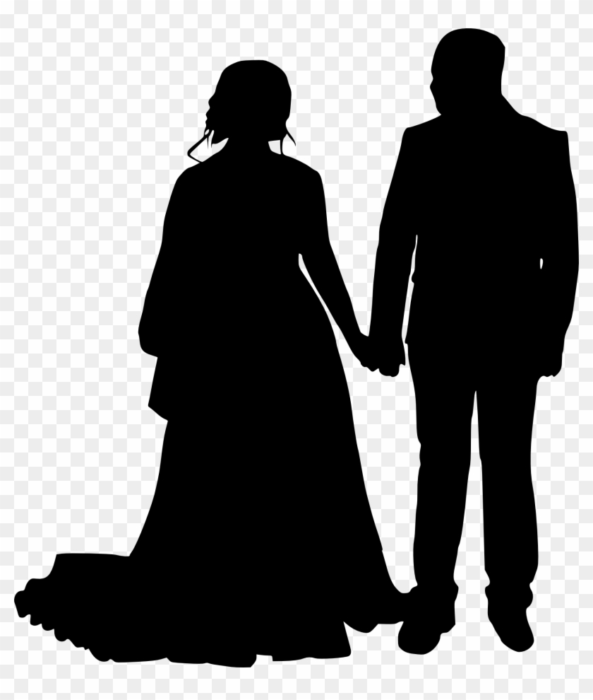 Free Download - Transparent Background Silhouette Wedding Clipart - Png Download #385198