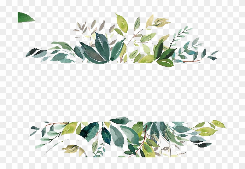 Wedding Flowers Png - Watercolor Leaves Border Png Clipart