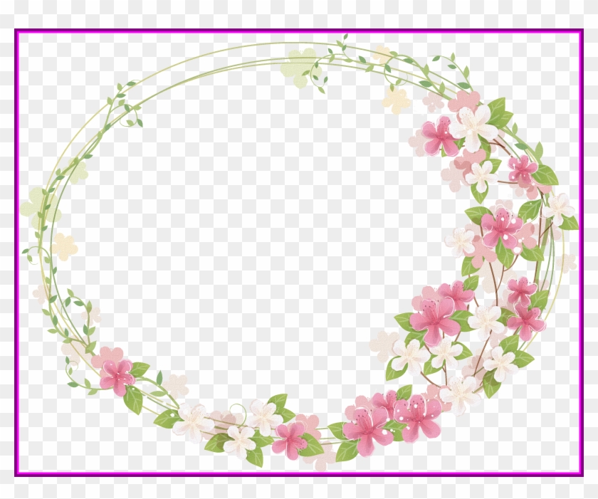 Flower Crown Png Transparent Svg Free Stock - Transparent Floral Frame Png Clipart #385366
