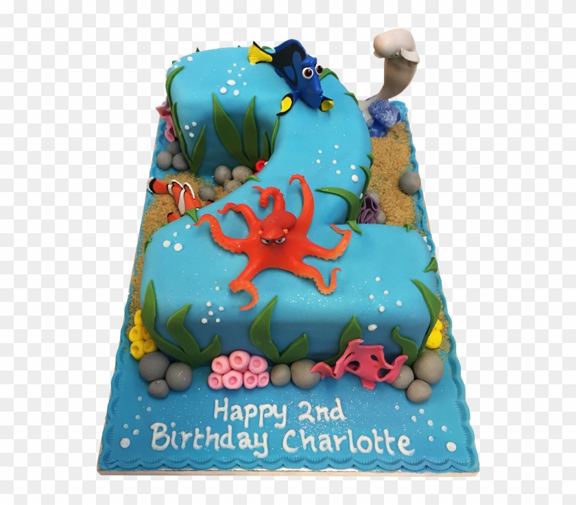 Finding Dory Birthday Cake Qwdq Finding Dory Number - Finding Dory Number Cake Clipart #385655