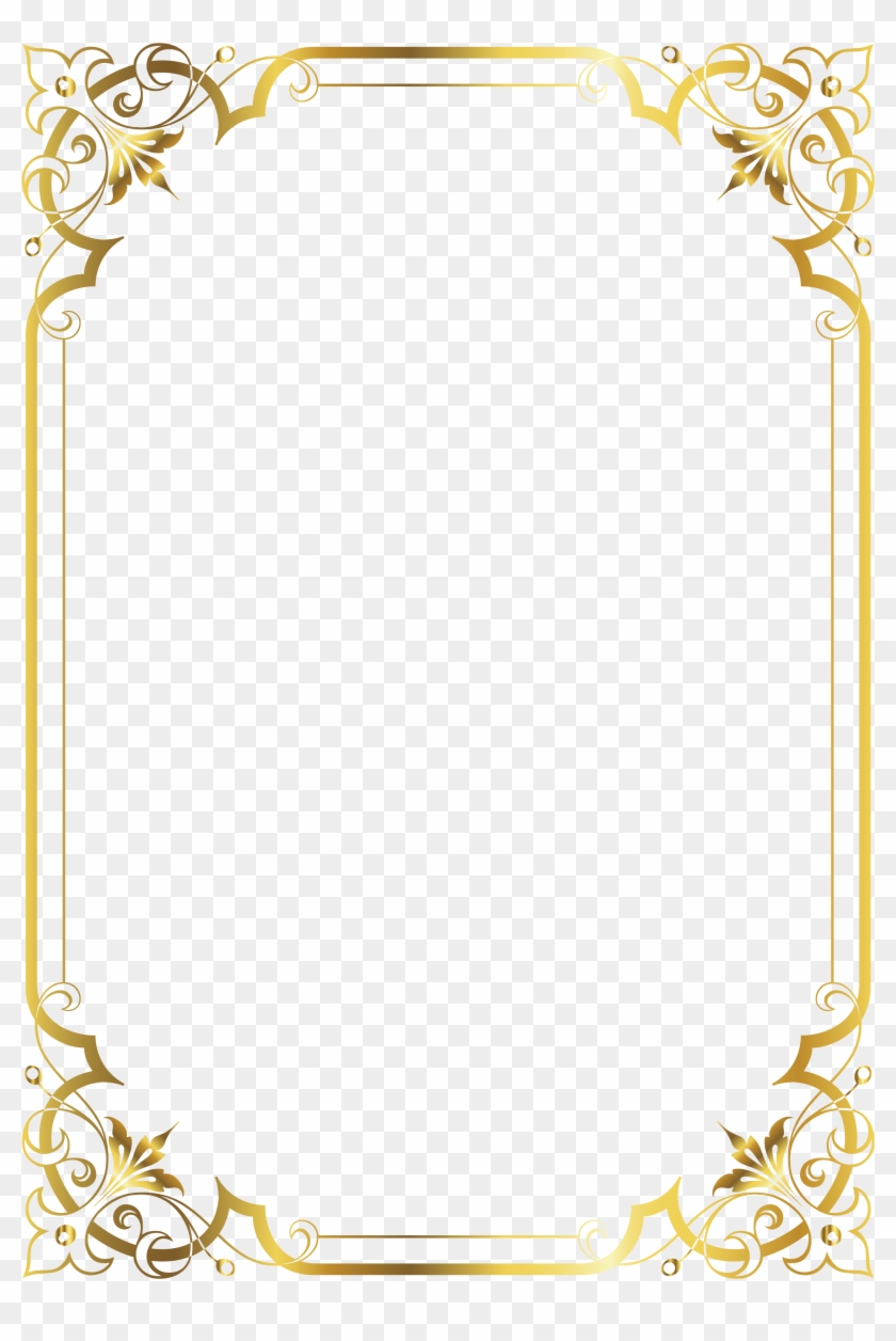 Certificate Border, Certificate Templates, Printable - Vintage Gold Vector Frame Clipart #385967