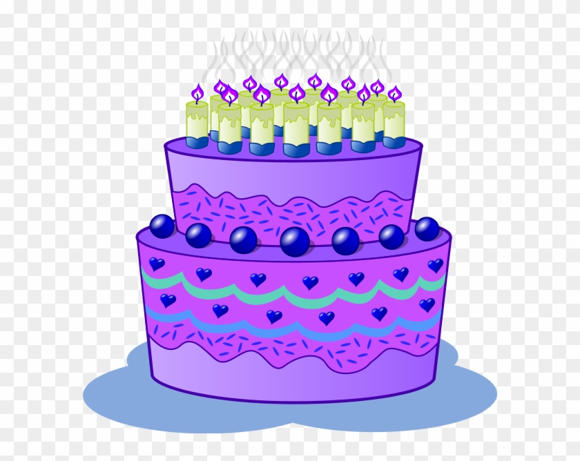 Purple Birthday Cake Clipart - Png Download