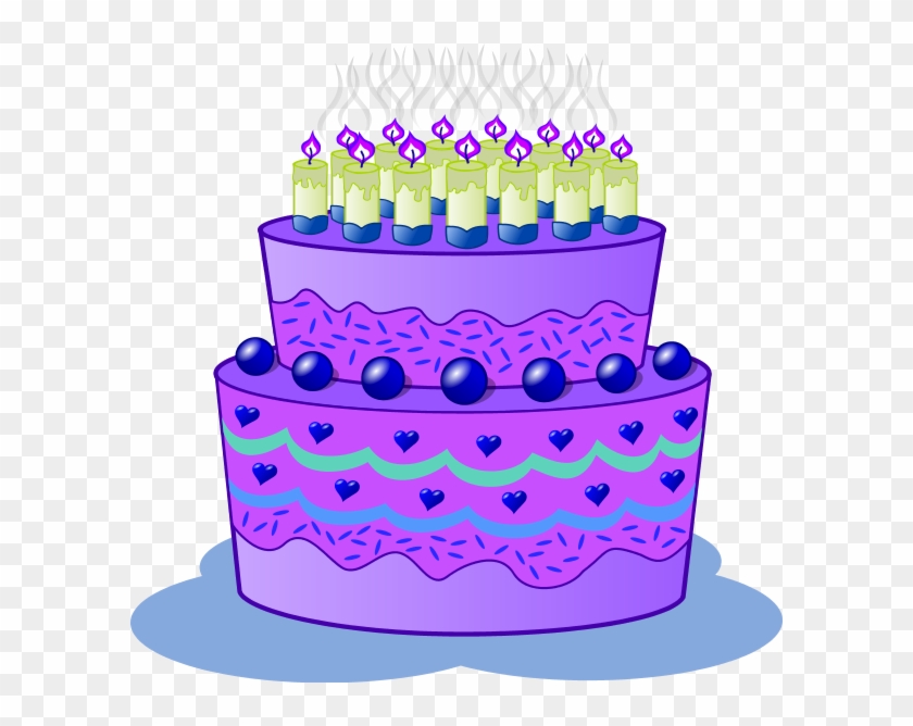 Purple Birthday Cake Clipart - Png Download #385999