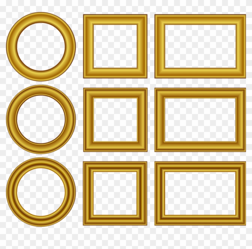 Free Vector Gold Frames Set Clip Art - Gold Frame Free Vector - Png Download #386137