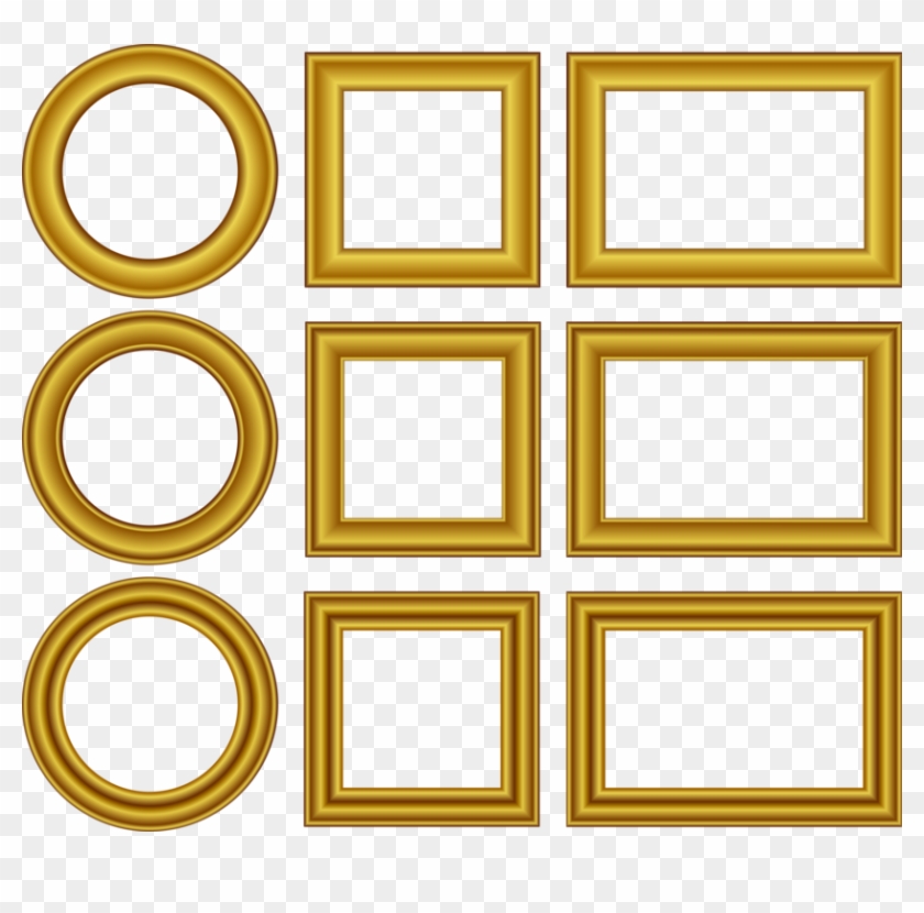 Free Vector Gold Frames Set Clip Art - Gold Frame Free Vector - Png Download