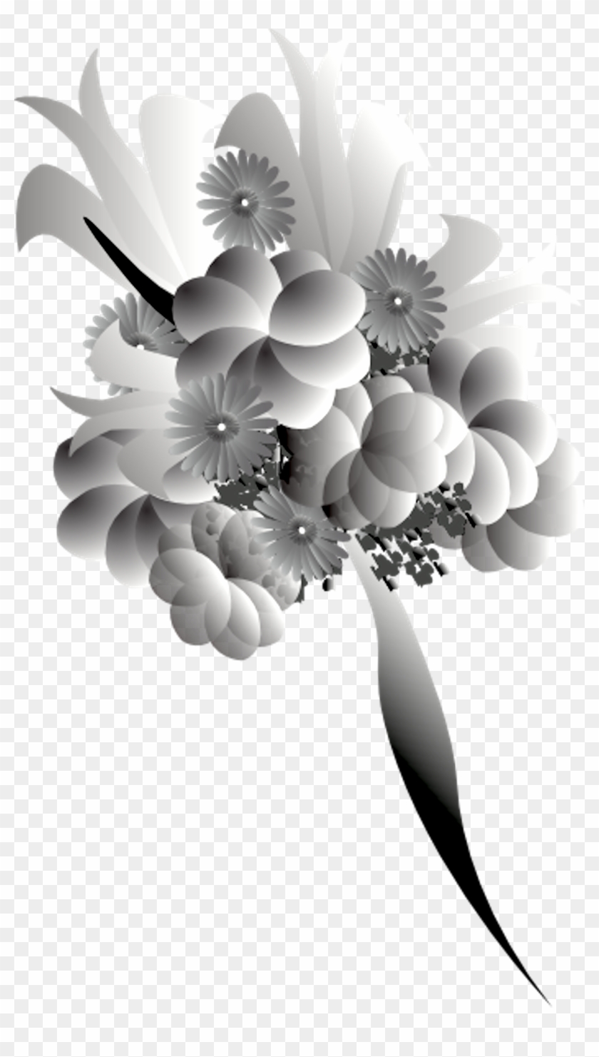 Bouquet Black White - Flower Bokeh Black And White Png Clipart