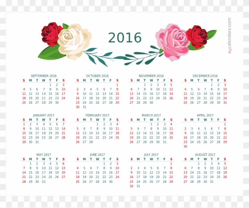 One-year Flowers Of Beauty Calendar - Garden Roses Clipart #387262