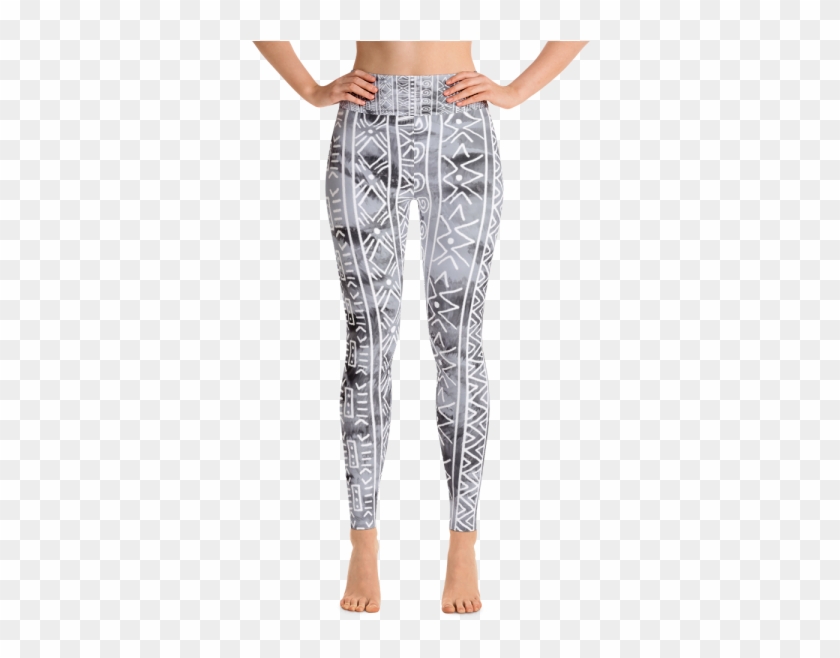 Afro Lines Grey Yoga Leggings - Trousers Clipart #387550