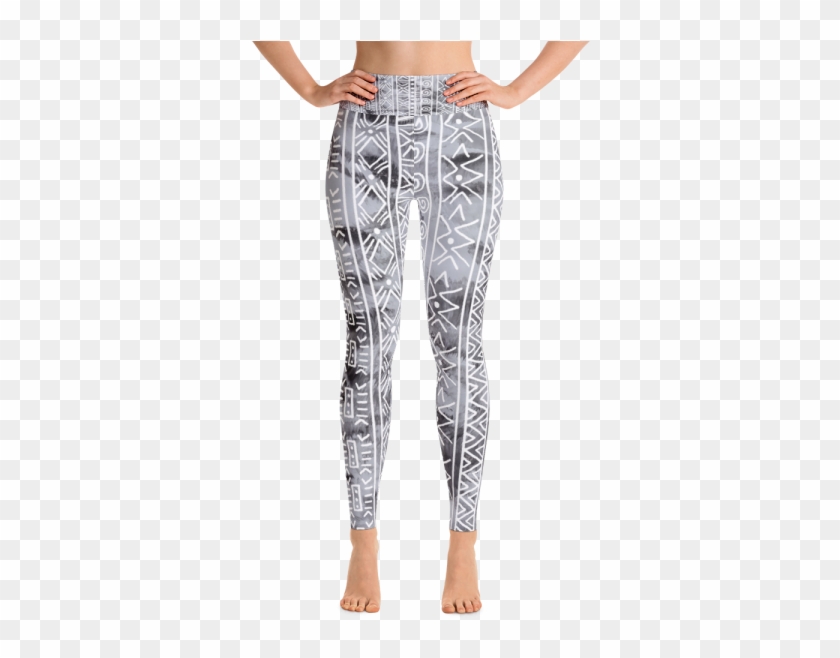 Afro Lines Grey Yoga Leggings - Trousers Clipart #387550