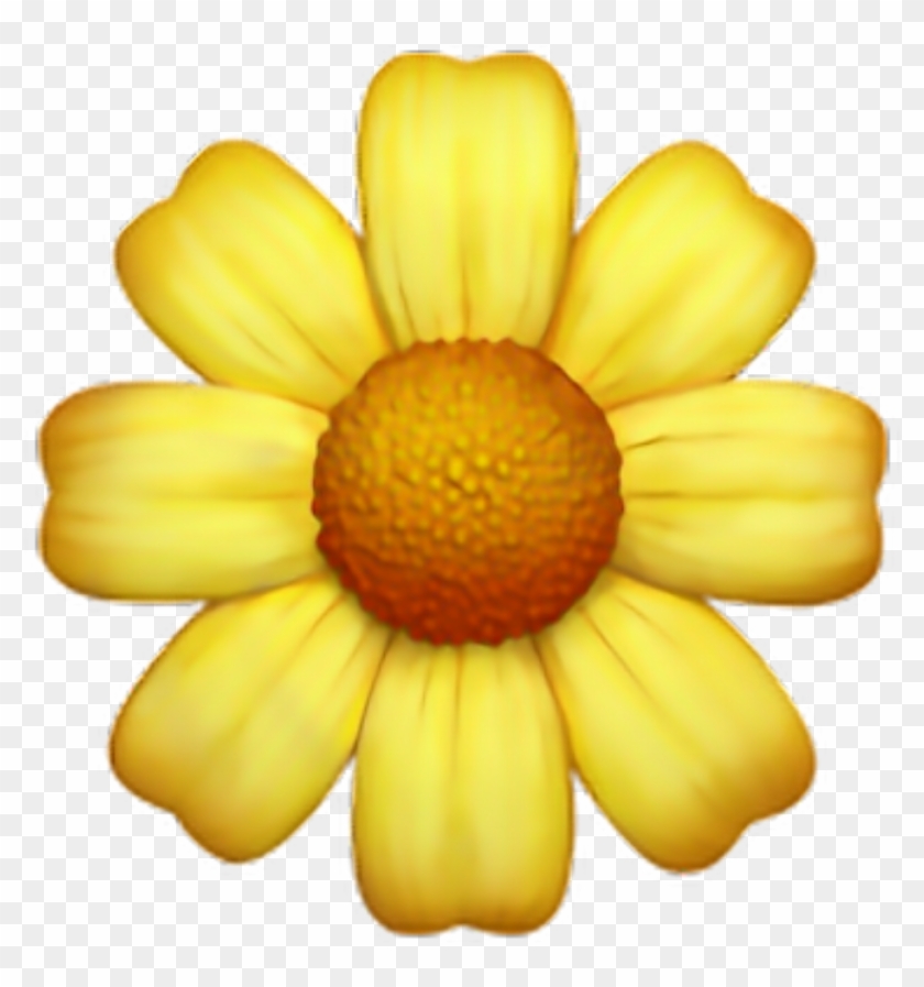 Yellow Sticker - Yellow Flower Emoji Png Clipart
