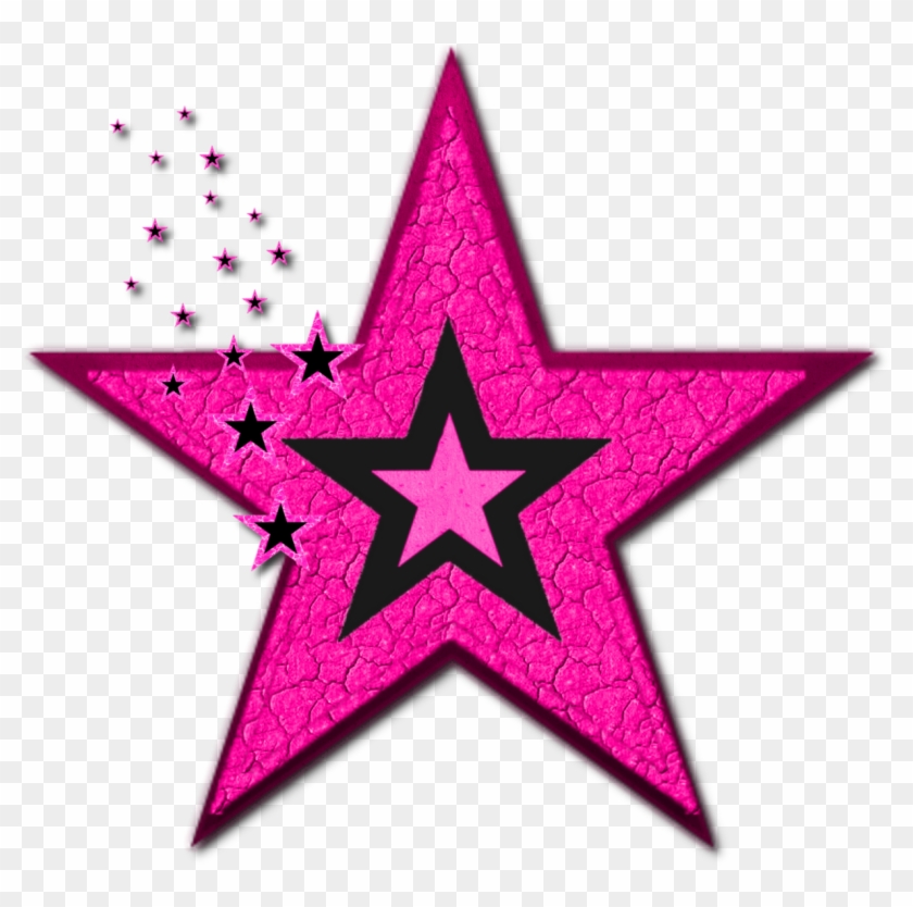Pink Stars Clipart And Black Textured Star Clipart - 2009 Nba All Star Logo - Png Download