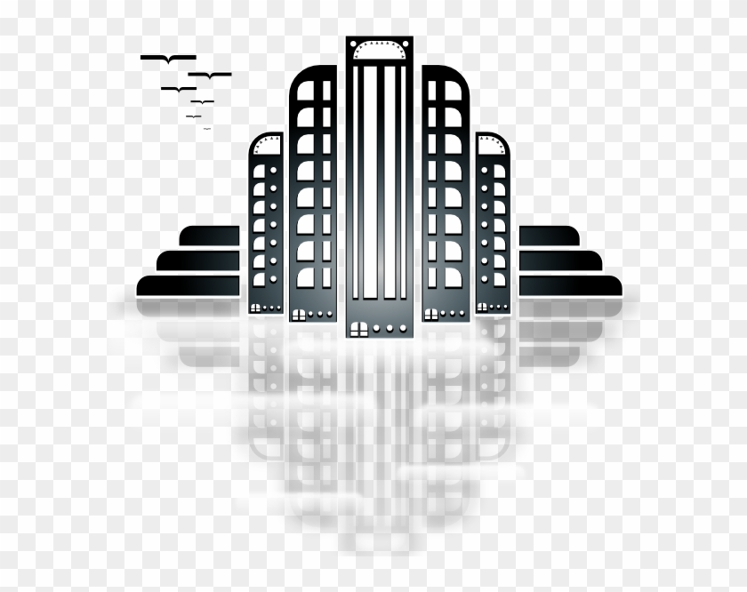 Art Deco Building Drawing Clipart