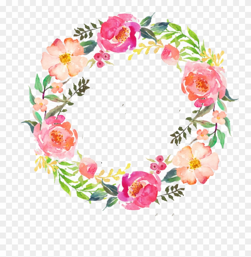 Floral Wreath - Flower Wreath Watercolor Png Clipart