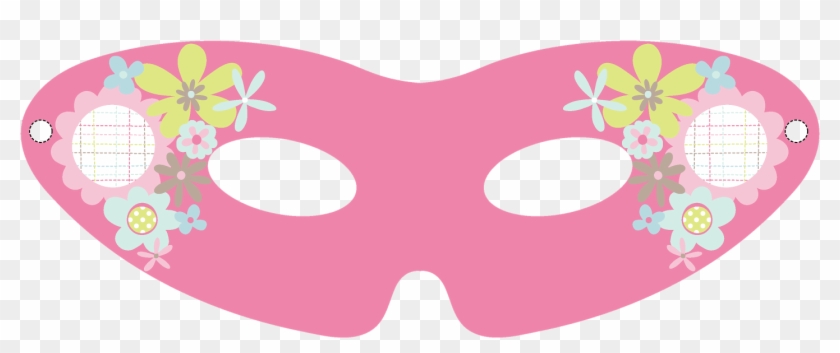 Printable Pink Floral Masquerade Mask - Butterfly Clipart #389043