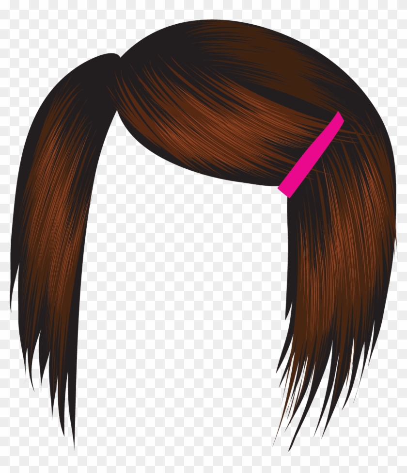 Hair - Brown - Girl Cartoon Hair Png Clipart #389400