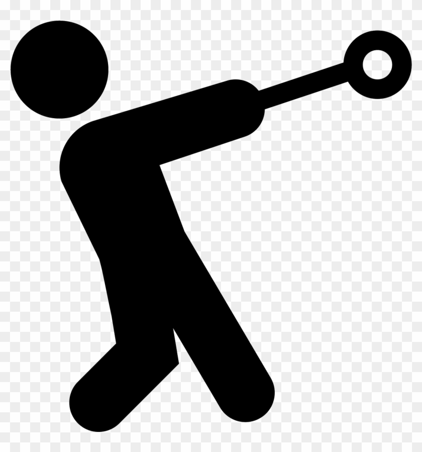 Hammer Throw Filled Icon - Hammer Throw Silhouette Transparent Clipart #3800310