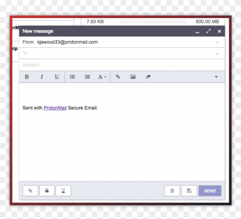 Protonmail New Email Screen - Anonymous Email Clipart #3801205